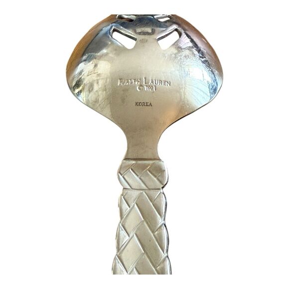 Ralph Lauren 1991 Equestrian 2 Soup Spoons 7” & 1 Slotted Serving Spoon 8.75” - Picture 4 of 5